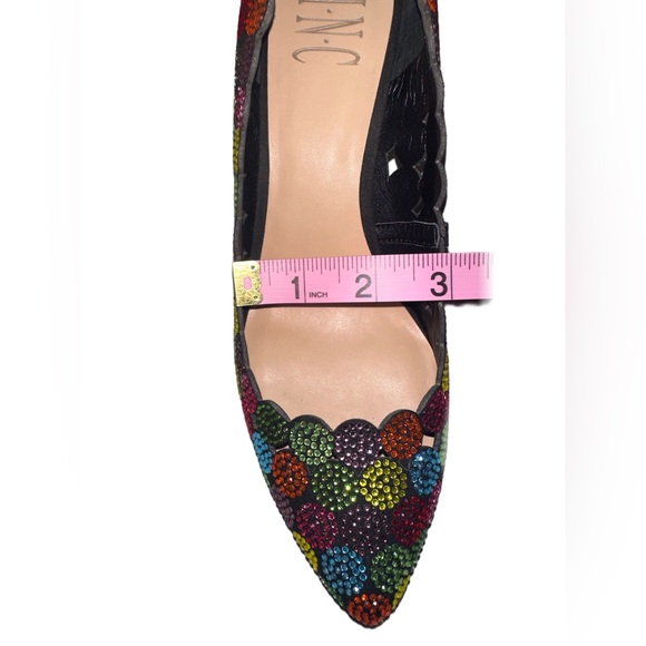 Black with multi colored rhinestones petite heels - Picture 11 of 11